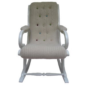 Image of Melanie Porter: Knitted covered chair Rosy
