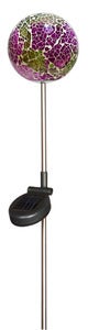 Image of Solar Stake Light Pink Garden Crackleball
