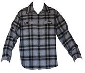 Image of Heavy Bay Flannel Shirt - Black and Charcoal