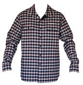 Image of Shex Flannel Shirt - Navy Grey White