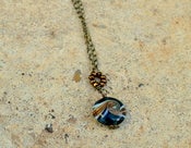 Image of Gold Satin Spiral Lampwork Necklace