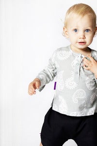 Image of Mint-Ash Paisley Kurta Shirt