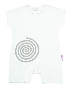 Image of Spiral Lily-white Minimal Onesie