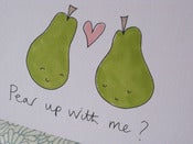 Image of 'Pear Up With Me?' Valentine's Card