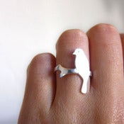Image of Alighted Bird Ring - Handmade Silver Ring