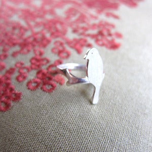 Image of Alighted Bird Ring - Handmade Silver Ring