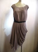 Image of Grey Silk Dress with Lace on Waist  NEW