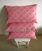 Image of Pink Wafer Screen-Printed Cushion