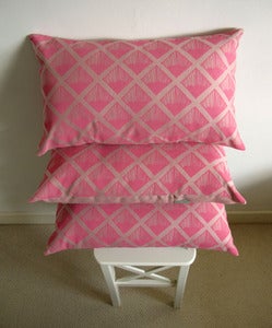Image of Pink Wafer Screen-Printed Cushion