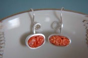 Image of flower coral earrings