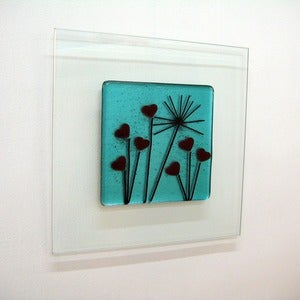 Image of Love Grows Aqua Wall Picture 30cm or 50cm