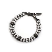 Image of Immortal Beloved Crystal Bracelet w/Faceted Skulls - White Alabaster