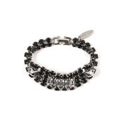 Image of Tribe Festival Crystal & Skull Bracelet - Jet/Crystal