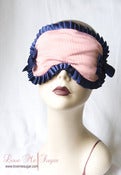 Image of 'Melodie' Sailor inspired Sleep mask in red stripes and navy blue 