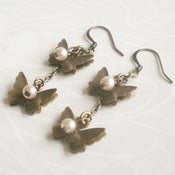 Image of Vintage Style Marron Butterfly Earrings
