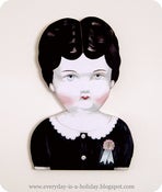 Image of JUMBO Charlotte Antique porcelain doll head wood diecut