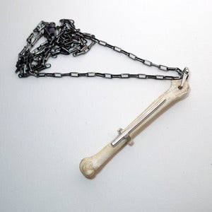 Image of Coyote Bone Cross Necklace<br/ ><br/ >