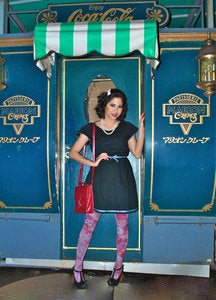 Image of SALE! Black Seer Sucker and Gray Grosgrain Ribbon Pleated Dress