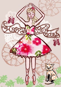 Image of Birthday Ballerina Greeting Card