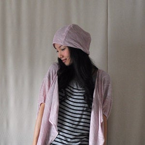Image of Pink Mixed Knit Slouchy Hat