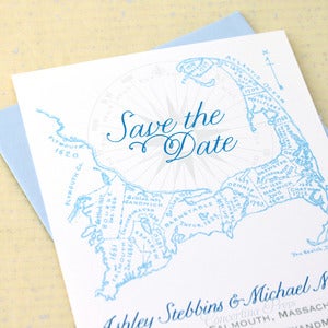 Image of Cape Cod Save the Date - Light Blue - Sample