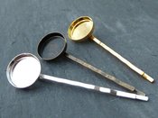 Image of Savvy Crafter Hair Pins with 15mm Bezel - Silver, Gold and Bronze