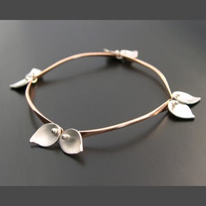 Image of Bamboo Bracelet - Small Leaves - Rose Gold Filled