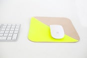 Image of Leather Mouse Pad in Neon Yellow