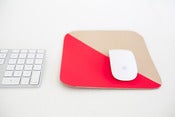 Image of Leather Mouse Pad in Neon Red/Pink
