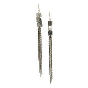 Image of pyrite stack earring 