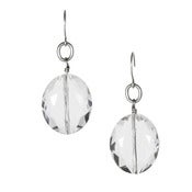 Image of caviar oval earring: clear