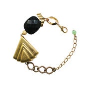 Image of Vintage deco and black bead bracelet