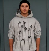 Image of Sweat capuche "paint" gris clair