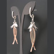 Image of Fuchsia Earrings with Rose Gold Filled Accent