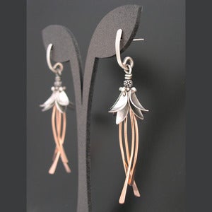 Image of Fuchsia Earrings with Rose Gold Filled Accent