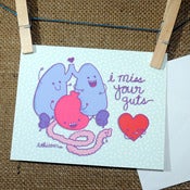 Image of "I MISS YOUR GUTS" greeting card