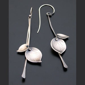 Image of Sterling Bamboo Leaf Earrings