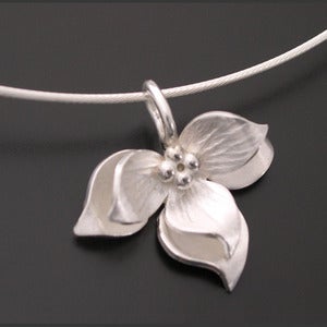 Image of Sterling Lotus Pendant Bright