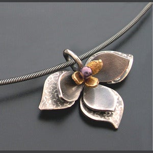Image of Layered Lotus Pendant-Purple