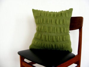 Image of Hand Knit Cushion 45 x 45cm - apple ripple effect