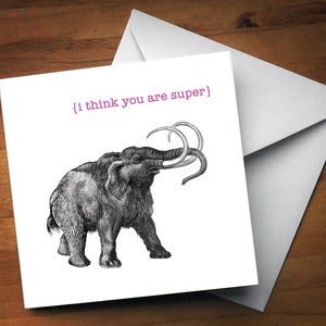 Image of Super Mammoth Greetings Card
