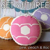 Image of SET OF THREE Iced Ring Screen Printed Cushions