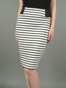 Image of The Stripe Knee Length Skirt 