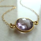 Image of sola necklace with purple amethyst