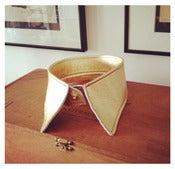 Image of Gold Metallic Leather Collar