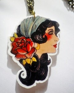 Image of CIRCUS GYPSY TATTOO STYLE NECKLACE