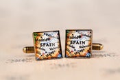 Image of Square Vintage Map Cufflinks - Antique Brass