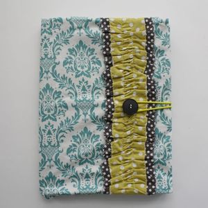 Image of covered notebook - turquoise damask *SOLD*