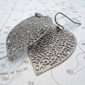 Image of Leaf Filigree Earrings in Gunmetal, inspired by Anthropologie