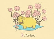 Image of H is for Hippo Alphabet Print